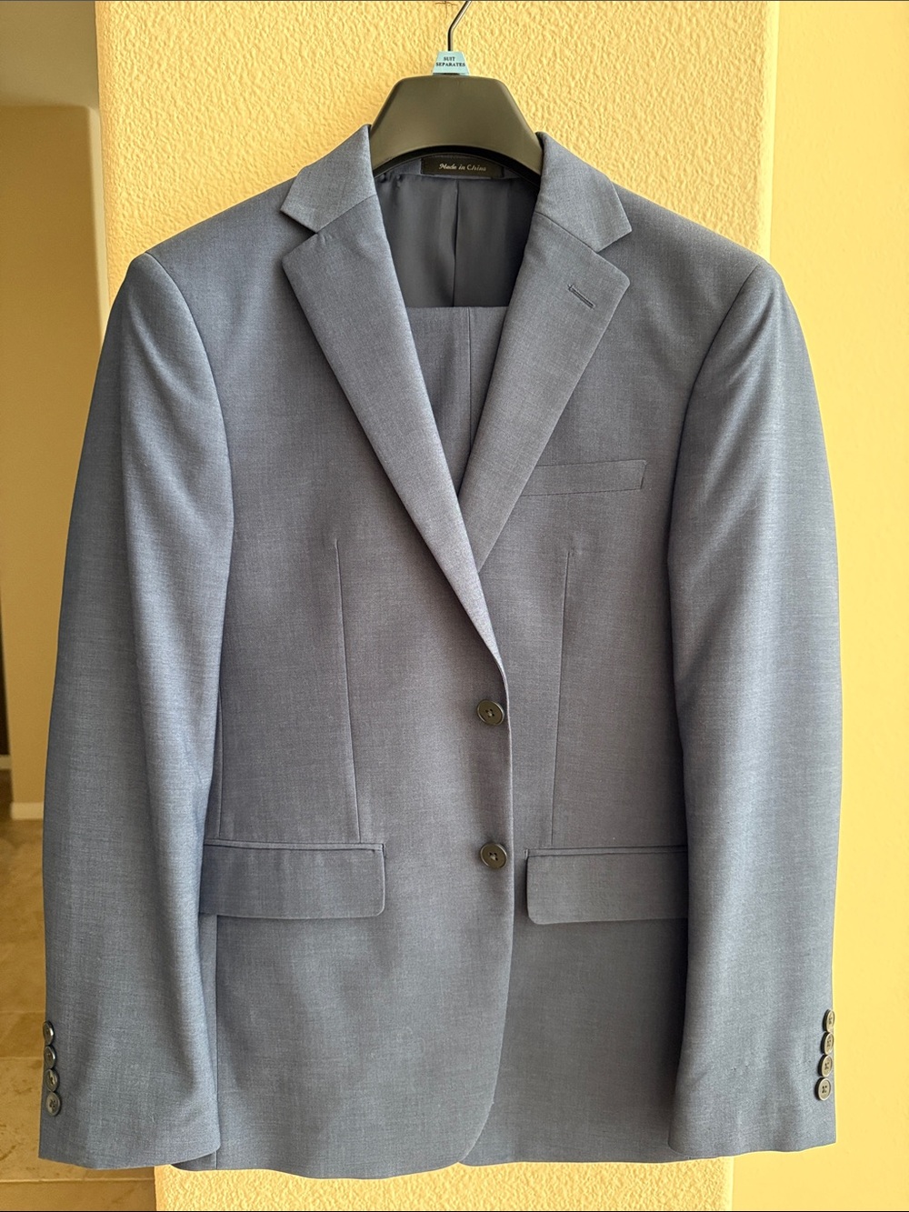 Calvin Klein Medium Blue Two-Button suit with pants